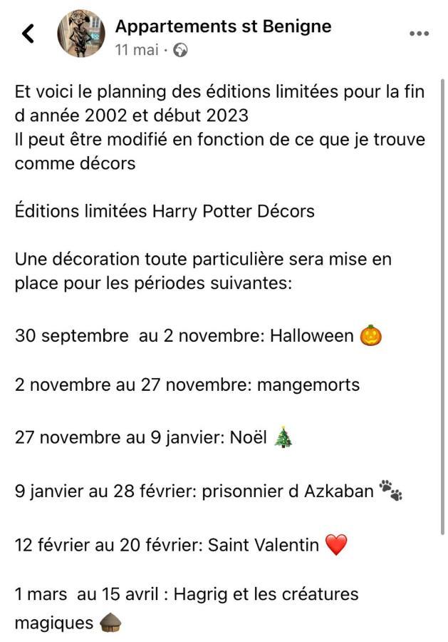 Appartement  Harry Potter   décors, centre historique Dijon Extérieur photo